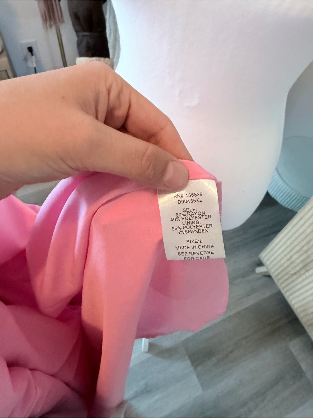 white birch Pink Puff Sleeve Square Neck Dress - Picture 5 of 5